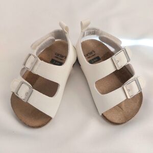 Carter's Child of Mine Baby Unisex Cork Sandals - White, Size 3-6M (Size 2)